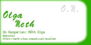 olga meth business card